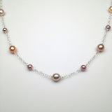 DESIGNER 38"-40" Multi-Color Metallic Freshwater Pearl Interlocking Heart Necklace