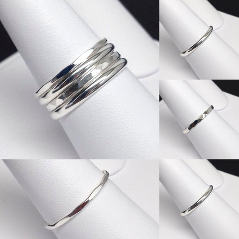 Set of 4 Sterling Silver Rings