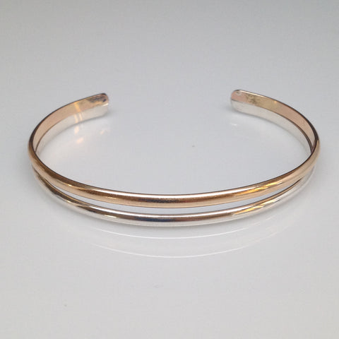Two-Tone Sterling Silver/Gold-Filled Cuff Bracelet