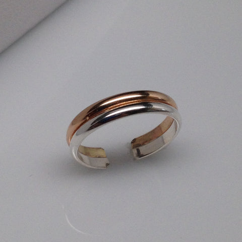 Two-Tone Sterling Silver/Gold-Filled Pinky/Toe Ring