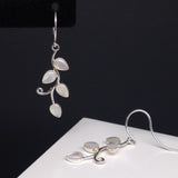 Mother of Pearl Leaf Vine Sterling Silver Earrings