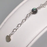 GALAXY Labradorite Double Interlocking Heart Link Bracelet