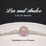 GALAXY Morganite Double Interlocking Heart Link Bracelet