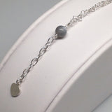 GALAXY Grey Moonstone Double Interlocking Heart Link Bracelet