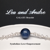 GALAXY Kyanite Double Interlocking Heart Link Bracelet