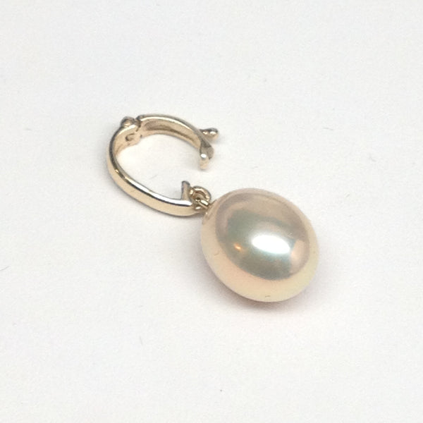 9.5x11mm Metallic Champagne Peach Pearl Detachable Pendant, 14K Gold